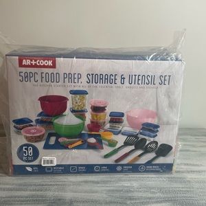 50pc food prep, storage & utensil set